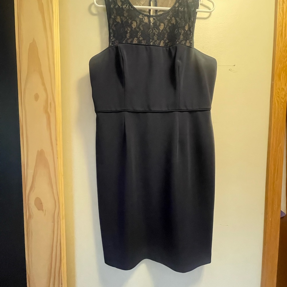 Elegant Navy Blue Lace Dress